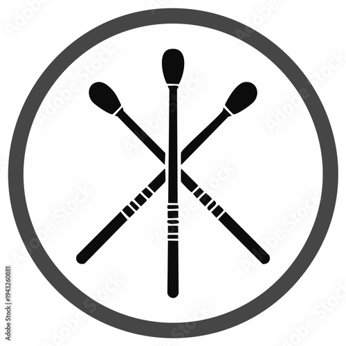 Three Matches Crossing in a Symbolic Circular Black and White Fire Safety Icon