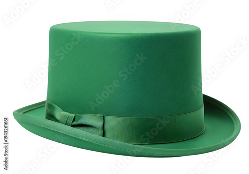 A green top hat with a ribbon around it