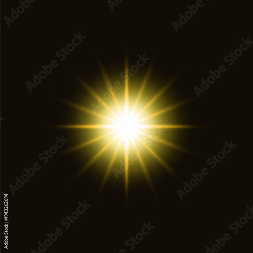 Glowing starburst light effect vector