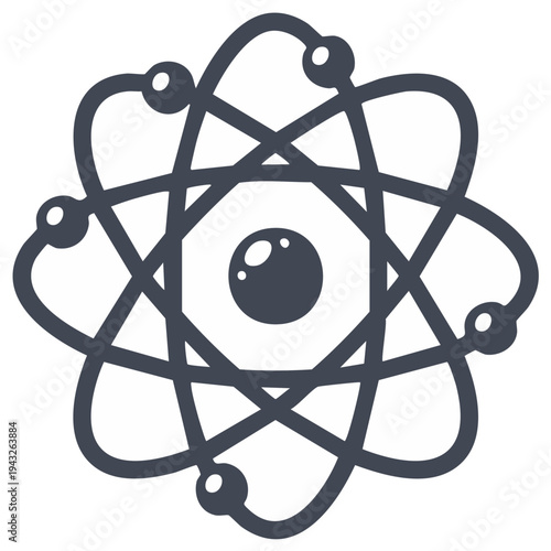 Atomic structure illustration, science and education concept.