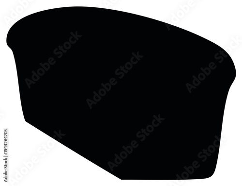 Black silhouette of a classic rectangular loaf of bread vector graphic design element