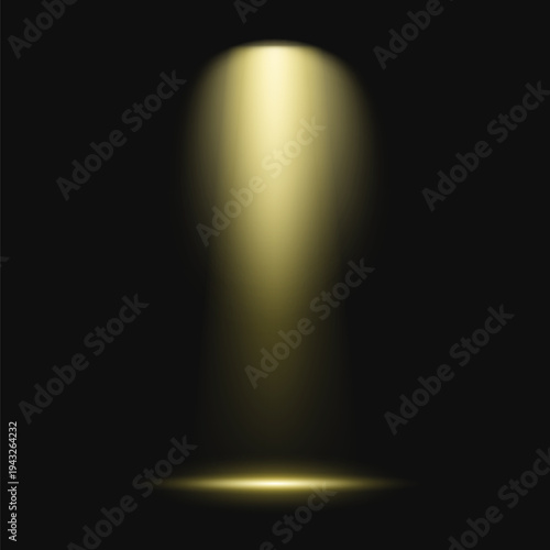 Dramatic spotlight illuminating darkness vector