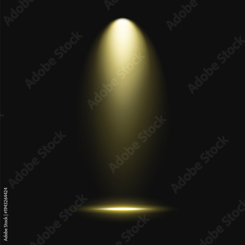 Dramatic spotlight illuminating darkness vector