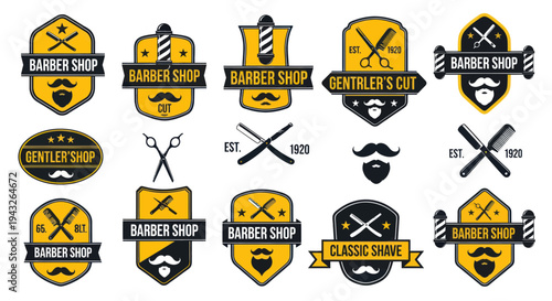 Barber Shop Logos and Icons: Vintage Collection