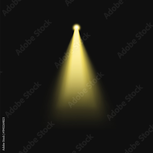 Three spotlights illuminating stage vector