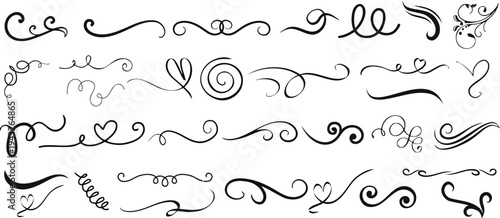 Set of vintage flourish and decorative ornament elements