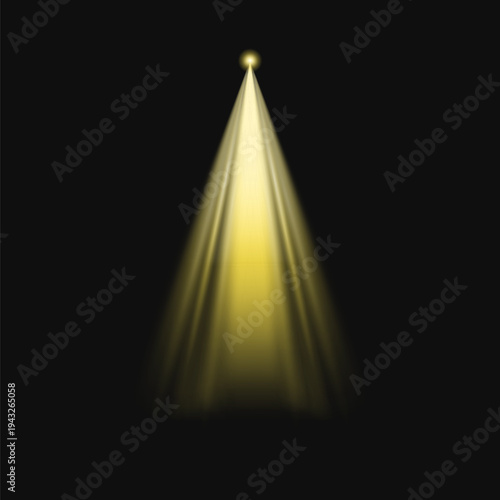 Three spotlights illuminating stage vector