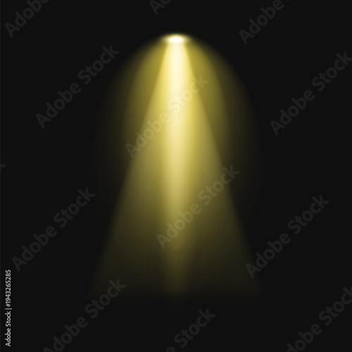 Three spotlights illuminating stage vector