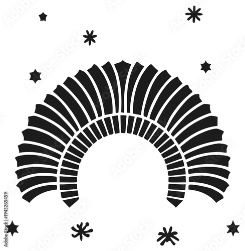 Tribal Headdress Silhouette with Stars Graphic