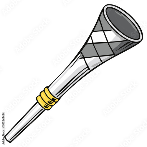 Vuvuzela horn for sports fans and celebration, cartoon style