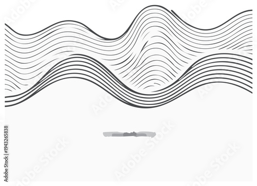 Abstract flowing wavy lines creating a modern minimalist landscape on a clean white background