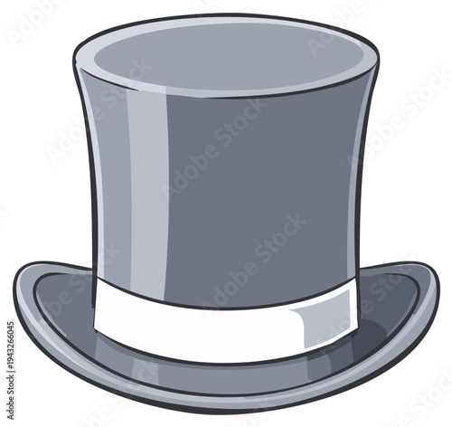 Classic Top Hat with White Band Formal Headwear for Gentlemen and Performers