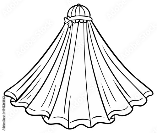 Elegant Vector Illustration of a Baby Crib Canopy Decoration