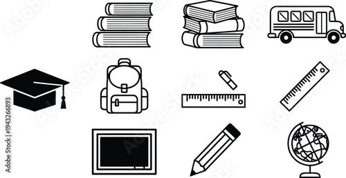 Education icon bundle for learning and school related concepts