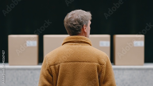 Enttäuschung in der Lobby eines deutschen Wohnhauses über gestohlenes Paket mit Lieferbestätigungsfoto