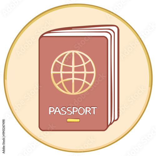 Vector illustration of a passport document for international travel and tourism