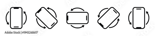Smartphone rotation icons showing device orientation changes