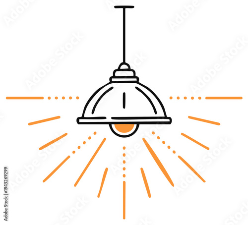 Hanging Pendant Light Fixture Radiating Warm Illumination and Energy