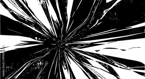 Explosion burst vector with black and white abstract lines radiating outward dynamically featuring dynamic, grunge,