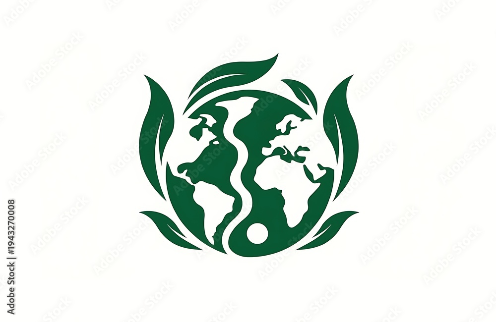 Fototapeta premium A green earth design composed of leaves symbolizing environmental conservation