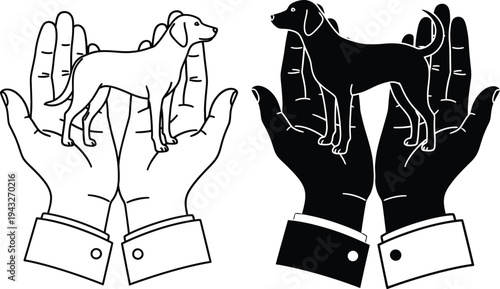 World health day silhouette animal and human health awareness