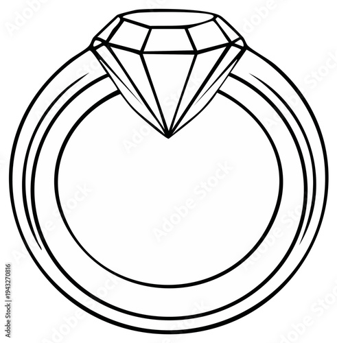 Diamond ring illustration engagement jewelry concept vector design