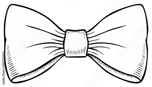 Classic Hand Drawn Bow Tie Elegance Formal Fashion Accessory Doodle Sketch