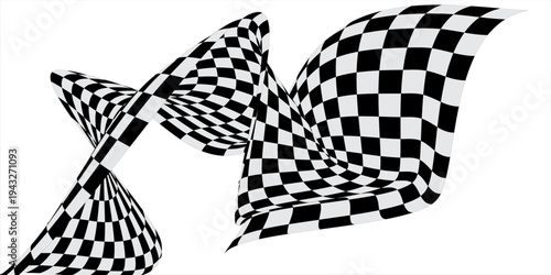 Racing flag grunge design of vector car race sport, auto rally and motocross.