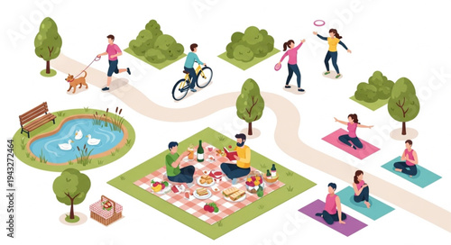 People Relaxing in the Park.