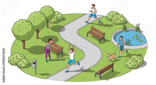 People Relaxing in the Park.