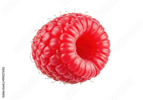 A single fresh raspberry isolated on transparent background