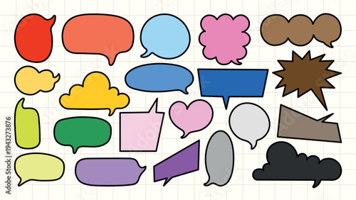 Colorful speech bubble collection vector