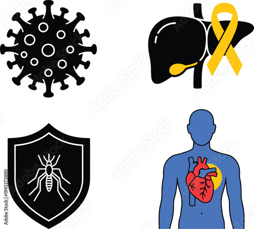 World health day silhouette protecting global health against diseases and pandemics