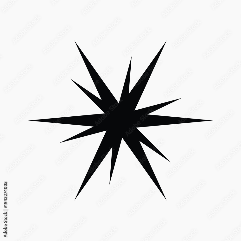 Obraz premium Abstract black starburst design element vector