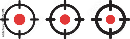Target or Crosshair Icons with Red Dot focus goal