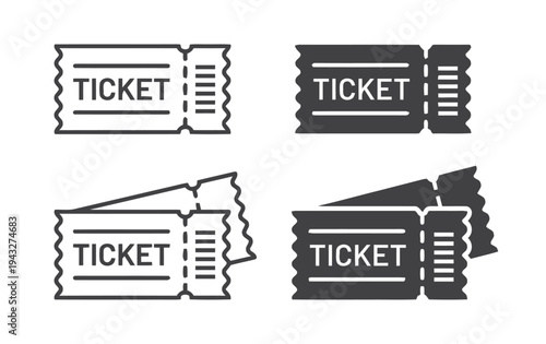 Ticket icons for events and entry.