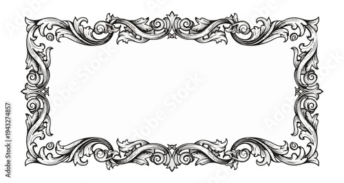 Elegant decorative frame with ornate floral elements for design