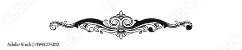 Ornamental design element on black background decorative frame