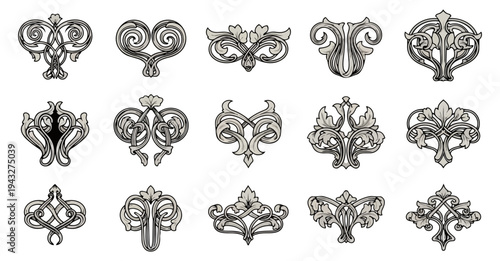 Ornamental design elements collection vector illustration