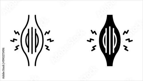 Muscle pain icon set. Muscular pain, Body ache Healthcare and medical problem. vector illustration on white background