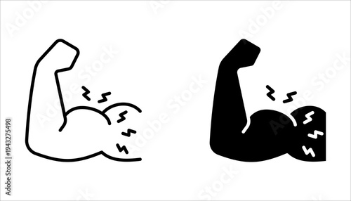 Muscle pain icon set. Muscular pain, Body ache Healthcare and medical problem. vector illustration on white background