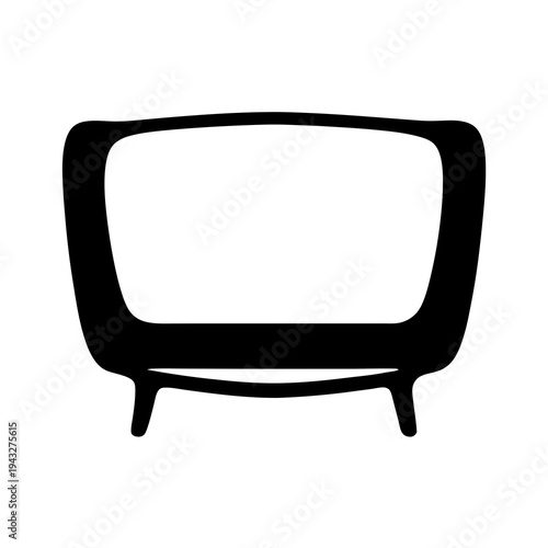 Retro Television Silhouette with a MidCentury Modern Design Aesthetic