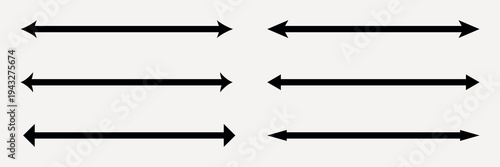 Black arrows pointing opposite directions vector set