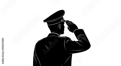 Police Officer Saluting with Respect.