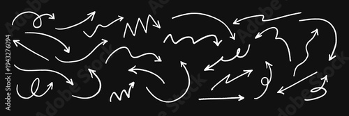 Hand-drawn arrows on blackboard element vector