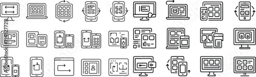 Set of 30 computer and device icons vector