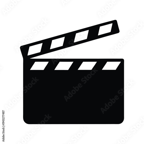 Black and white minimalist film slate used for movie and tv production