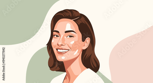 Smiling woman portrait graphic illustration design
