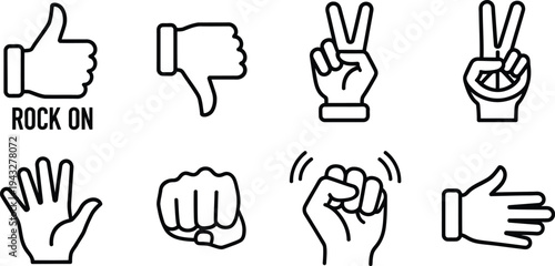 Hand gesture icons for communication and expression