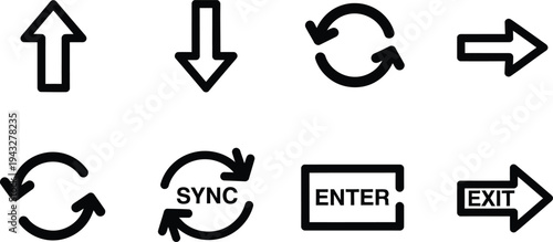 Tableau sur toile Icon set for navigation and directional symbols